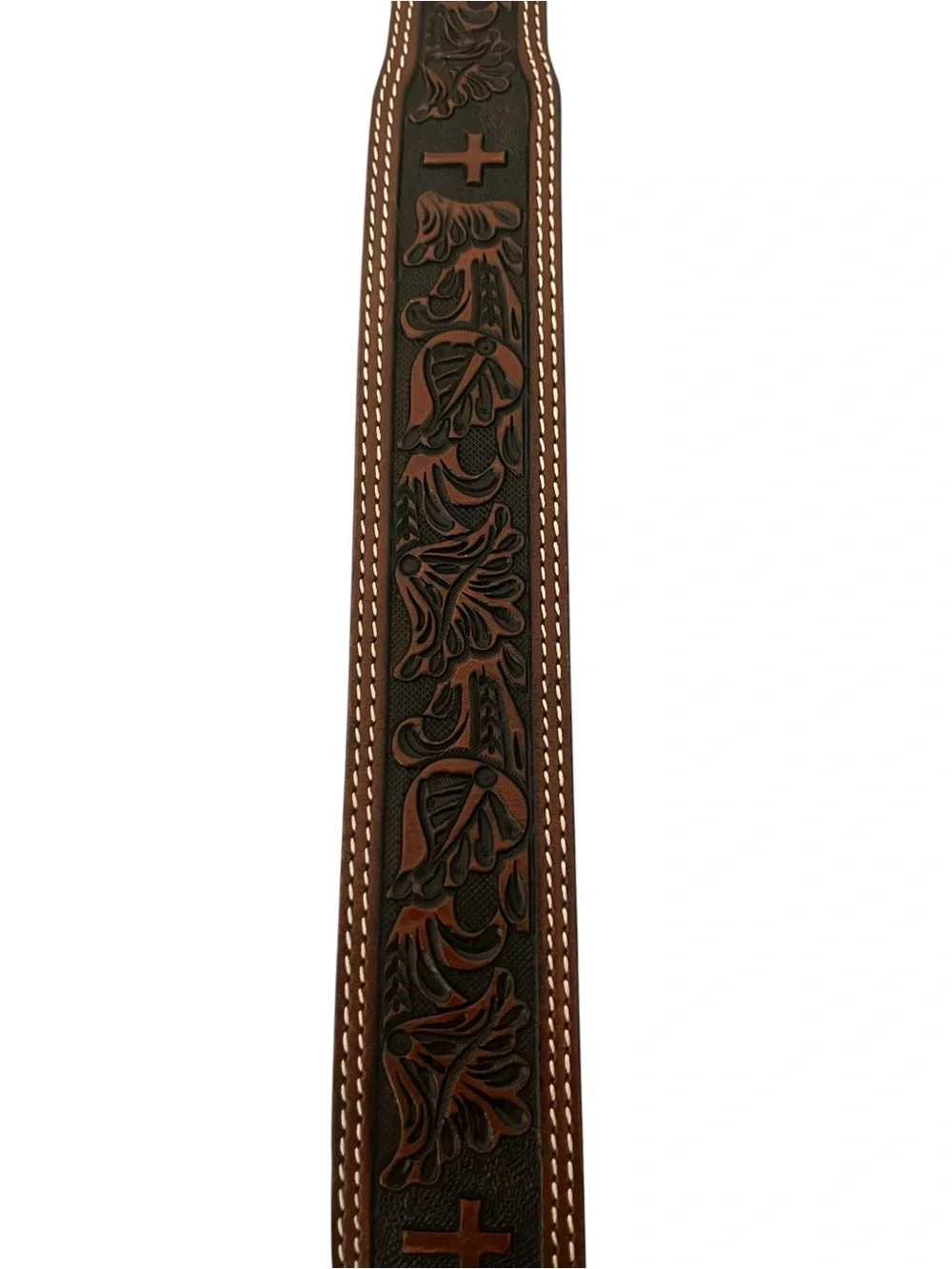 Western Genuine Leather Tooled Embossed Belt Unisex Youth 24 Cowgirl Cowboy